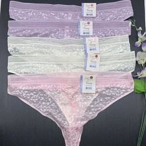 Womens Plus Leo Jacquard Thongs Underwear Panties 5-Piece Size XXL
